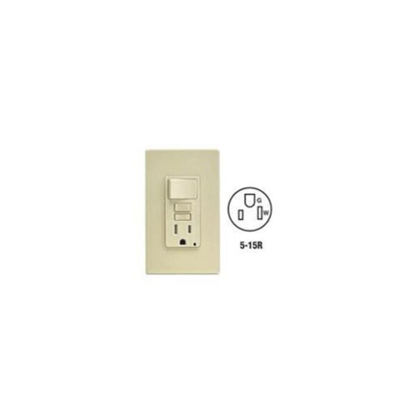 Gorgeousglow Mfg C21-GFSW1-00I Self-Test Tamper Resistant GFCI Switch & Outlet Combination With Wallplate Ivory - GO110736