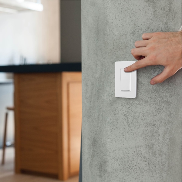 Faith Decorator Rocker Light Switch, 3-Way, 15A 120/277V, White, PK 10 - SSK1B-WH-10