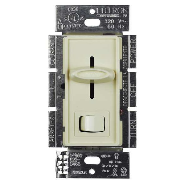 Lutron Lighting Dimmer, Rocker/Slide, Almond - SCL-153P-AL