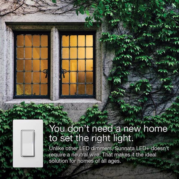 Lutron Sunnata 1.25 amps Single Pole 3-Way Dimmer Switch White - STCL-153MH-WH