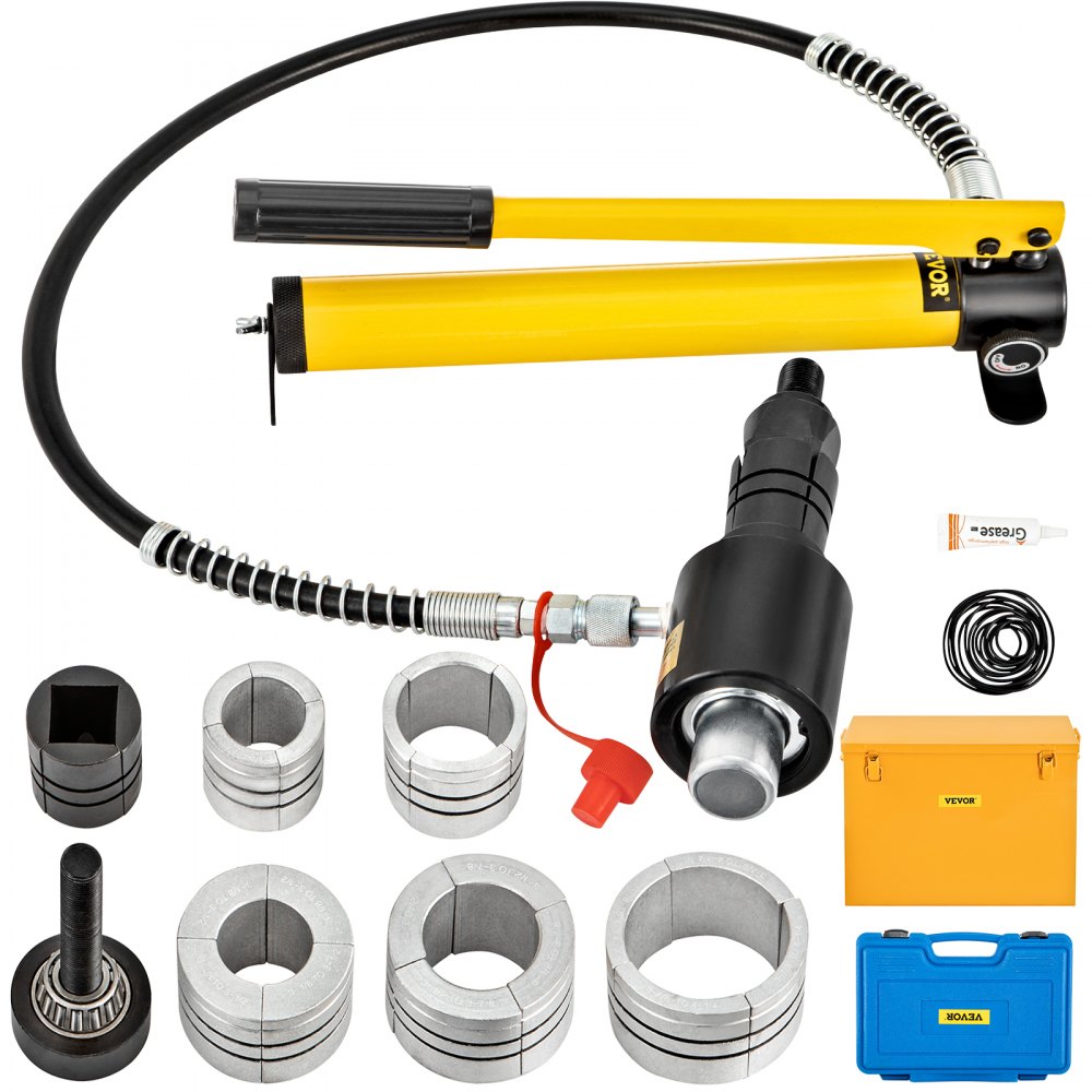 VEVOR Hydraulic Exhaust Pipe Expander, 1-5/8" to 4-1/4" size, 10 T Manual Hydraulic Pipe Stretcher w/4 Dies and 2 Storing Case for Copper, Aluminum Tubes in Car Repairing - PQGKZQJDK54142VT3V0