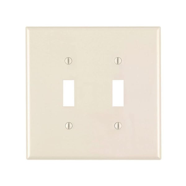 Leviton Leviton  Light Almond 2-Gang Oversized Toggle Switch Wall Plate - R56-78109-T