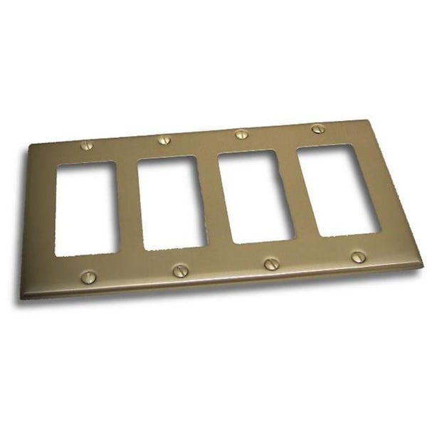 Residential Essentials Residential Essentials 10843SN Quadruple Rocker Switch Plate; Satin Nickel - 10843SN