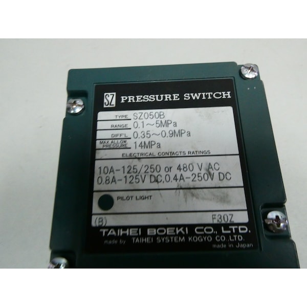 Interruptor de presión Taihei Boeki 0.1-5MPA 125/250/480V-AC 125/250V-DC - SZ050B