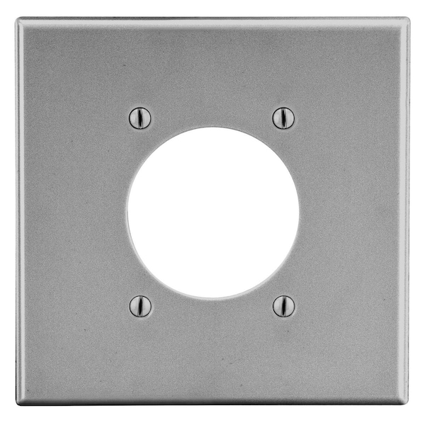Hubbell Wiring Device-Kellems Wallplate, 2-Gang, 2.15" Opening, Gray - P703GY
