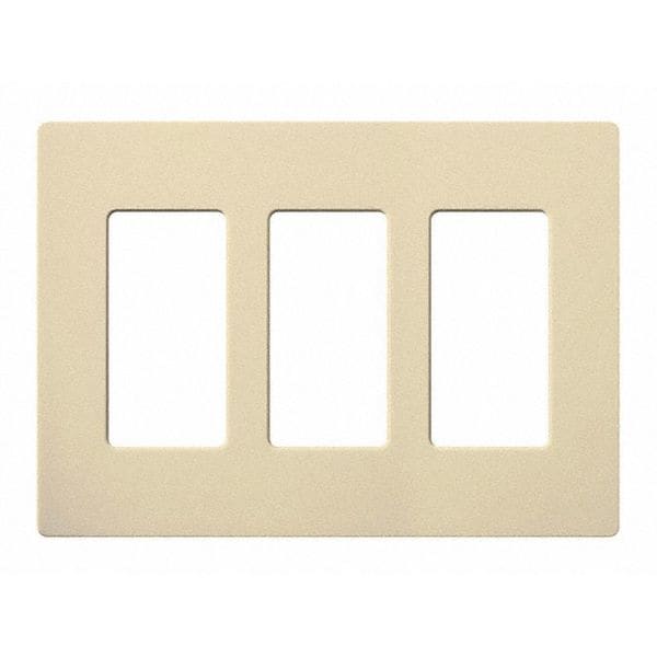 Lutron Designer Wall Plates, Number of Gangs: 3 Gloss Finish, Ivory - CW-3-IV