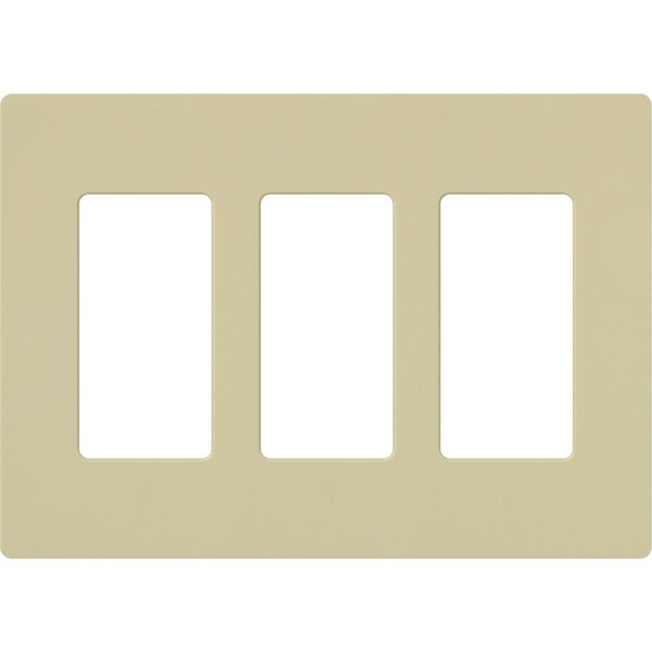 Lutron Designer Wall Plates, Number of Gangs: 3 Gloss Finish, Ivory - CW-3-IV