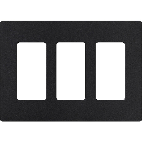 Lutron Designer Wall Plates, Number of Gangs: 3 Satin Finish, Midnight - SC-3-MN