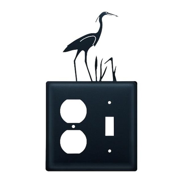 Village Wrought Iron Village Wrought Iron EOS-133 Heron Outlet and Switch Cover - Black - EOS-133