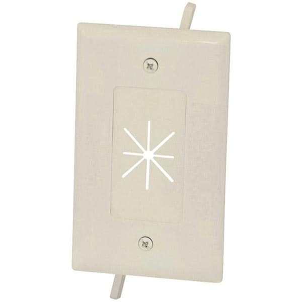 Datacomm Electronics 1-Gang Cable Plate with Flexible Opening - Lite Almond - - 45-0014-LA