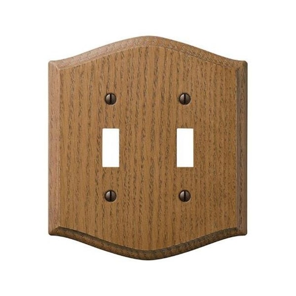 Livewire 701TT Country Wood 2 Toggle Wall Plate  Oak - LI32113