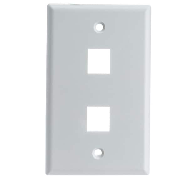 Cb Distributing 2 Slot Keystone Wall Plate, White - ST3005199