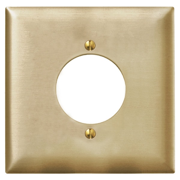 Hubbell Wiring Device-Kellems Wallplates and Boxes, Metallic Plates, 2- Gang, 1) 2.15" Opening, Standard Size, Chrome Plated Steel - SCH702