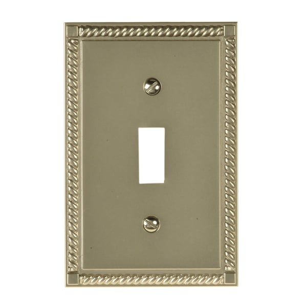 Amerelle Georgian Satin Nickel Gray 1 gang Die-Cast Metal Toggle Wall Plate - 54TN