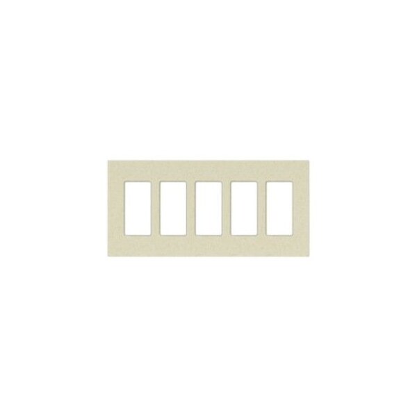 Lutron Designer Wall Plates, Number of Gangs: 5 Satin Finish, Biscuit - SC-5-BI