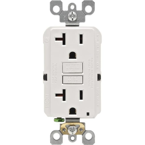 Leviton Leviton Mfg R02-GFNT2-0KW Self-Test GFCI Outlet; White - 20 A & 125 V - 1985860
