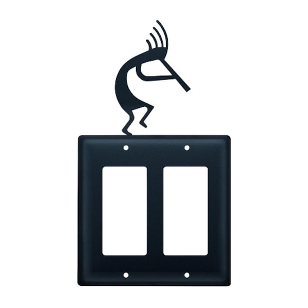 Village Wrought Iron Kokopelli GFI Cover DBL - EGG-56