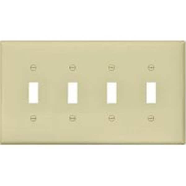 Eaton Wiring Devices Ivry 4Gang Thermoplastic Plate PJ4V - 9946617