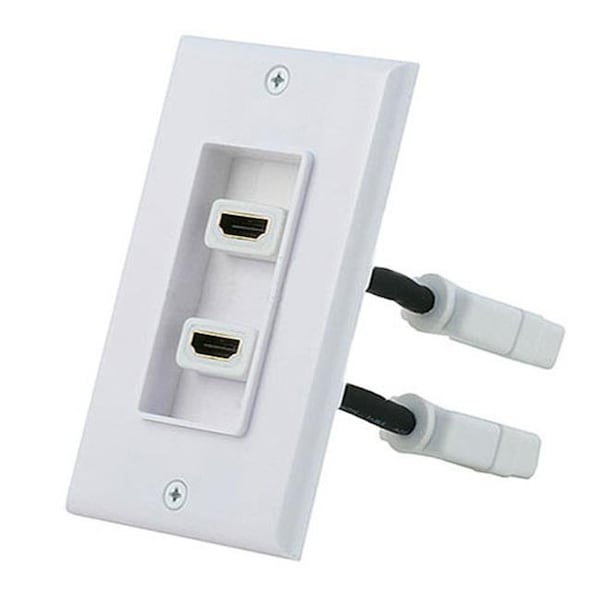 Cmple CMPLE 564-N HDMI Wall Plate with 4 inches Extension cable- Dual Port- 2P - 564-N