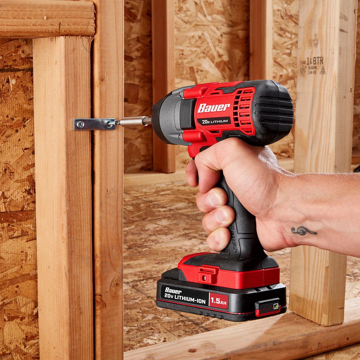 Kit de Taladro Inalámbrico y Destornillador de Impacto Bauer de 20V, 2 Herramientas con (2) Baterías de 1.5 Ah y Cargador - 70933