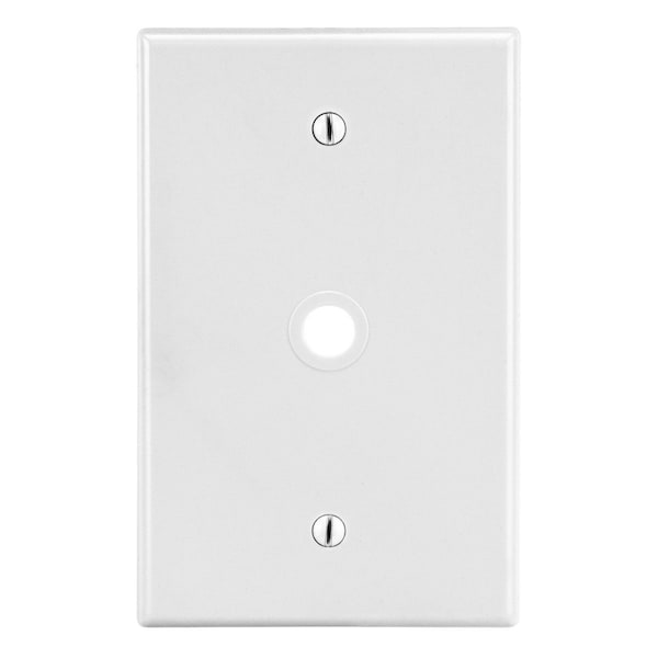 Hubbell Wiring Device-Kellems Wallplate, 1-Gang, .406" Opening, Box Mount, White - P11W