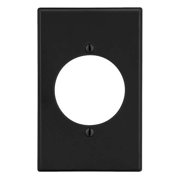 Hubbell Wiring Device-Kellems Wallplate, Mid-Size 1-Gang, 2.15" Opening, Black - PJ724BK