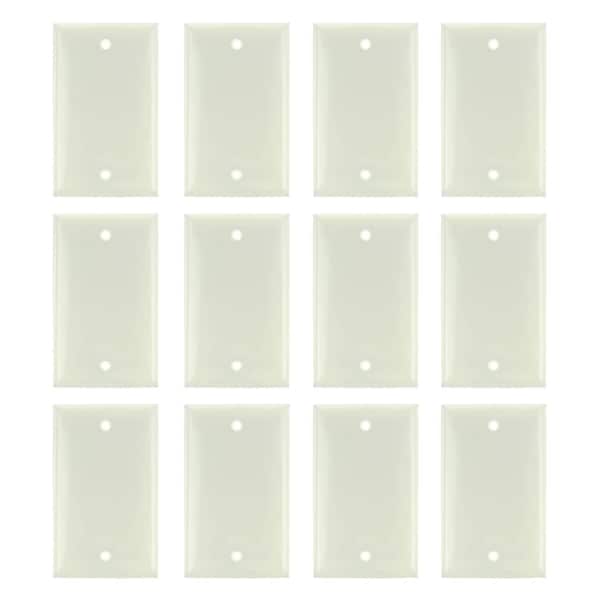 Sunlite 1-Gang Blank Swtch/ Receptacle Plate Almond Plastic 4.5-in X 2.8-in  Matching Screws Included, 12PK - 40919-NS