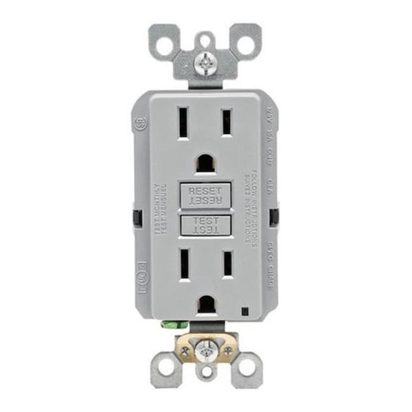 Leviton Leviton GFNT1-KGY 15 amp 125 V GFCI Receptacle  Gray - 3532520