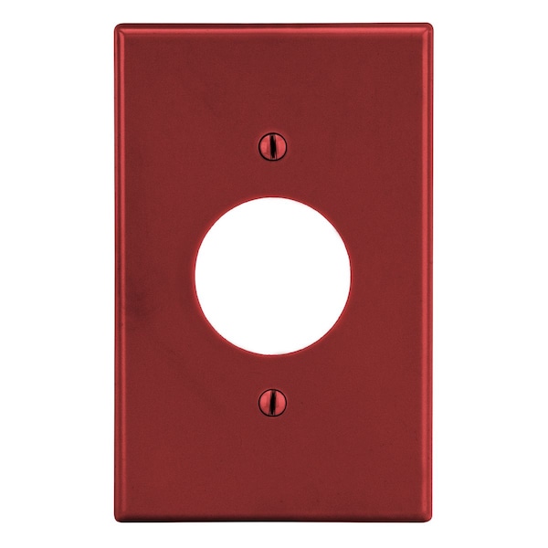 Hubbell Wiring Device-Kellems Wallplate, Mid-Size 1-Gang, 1.40" Opening, Red - PJ7R