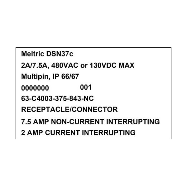 Meltric 63-C4003-375-843-NC RECEPTACLE PADLOCKABLE MUSHROOM PAWL NORMALLY CLOS - 63-C4003-375-843-NC