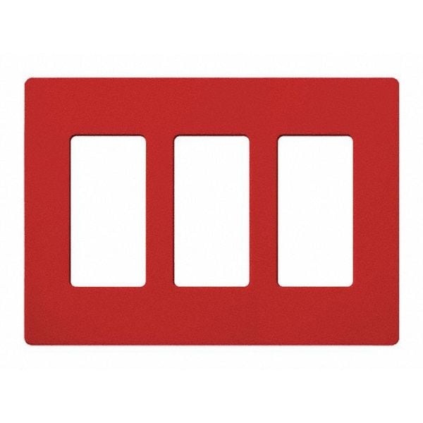 Lutron Designer Wall Plates, Number of Gangs: 3 Satin Finish, Hot - SC-3-HT