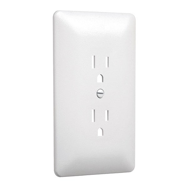 Taymac Masque Duplex Wall Plates, Number of Gangs: 1 Plastic, Textured Finish, White - 2000W