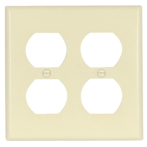 Eaton Wiring Devices Receptacle Wallplate, 412 in L, 4916 in W, 2 Gang, Thermoset, Light Almond - 2150LA-BOX