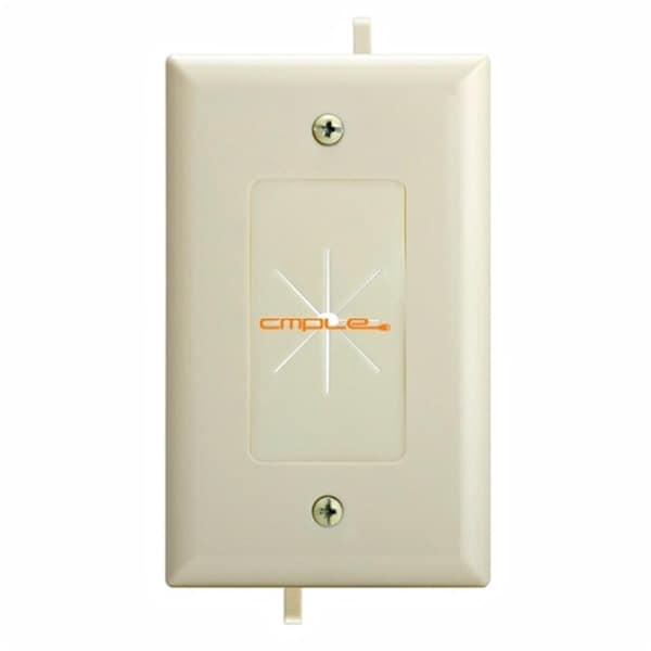 Cmple Cable Plate with Flexible Opening- 1 Gang - Lite Almond - 1232-N