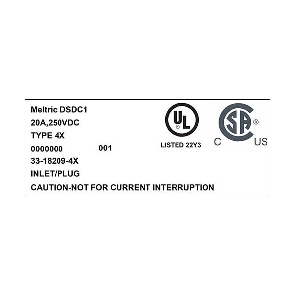 Meltric 33-18209-4X INLET TYPE 4X WATERTIGHTNESS - 33-18209-4X