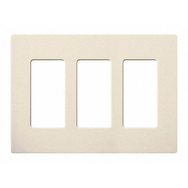 Lutron Designer Wall Plates, Number of Gangs: 3 Gloss Finish, Light Almond - CW-3-LA