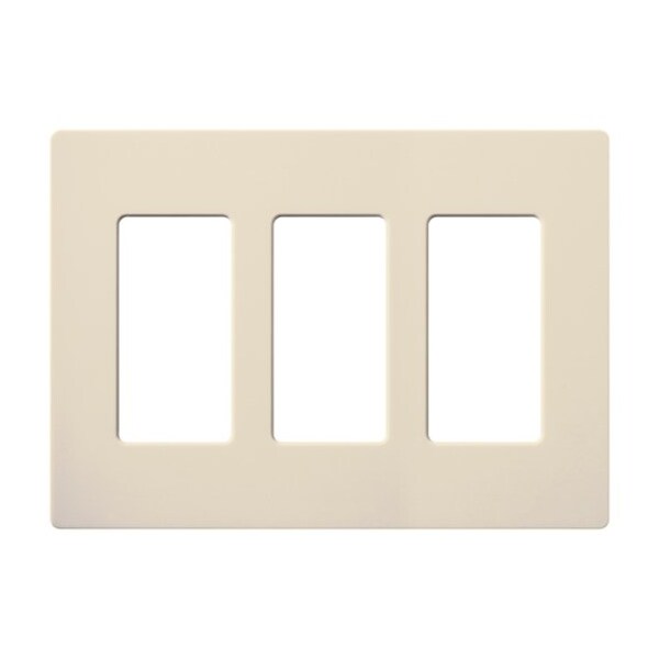 Lutron Designer Wall Plates, Number of Gangs: 3 Gloss Finish, Light Almond - CW-3-LA