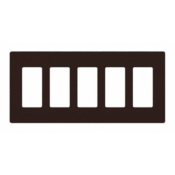 Lutron Designer Wall Plates, Number of Gangs: 5 Gloss Finish, Brown - CW-5-BR