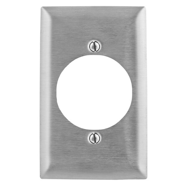 Hubbell Wiring Device-Kellems Wallplates and Boxes, Metallic Plates, 1- Gang, 1) 2.15" Opening, 430 Stainless Steel - SS723L