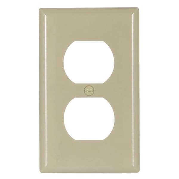 Eaton Wiring Devices Receptacle Wallplate, 412 in L, 234 in W, 1 Gang, Thermoset, Ivory, HighGloss - 2132V-BOX