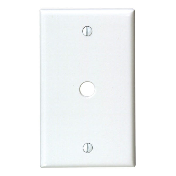 Leviton 1-Gang Plastic White Telephone/Cable Wall Plate with 0.312 In. Hole - 001-88013