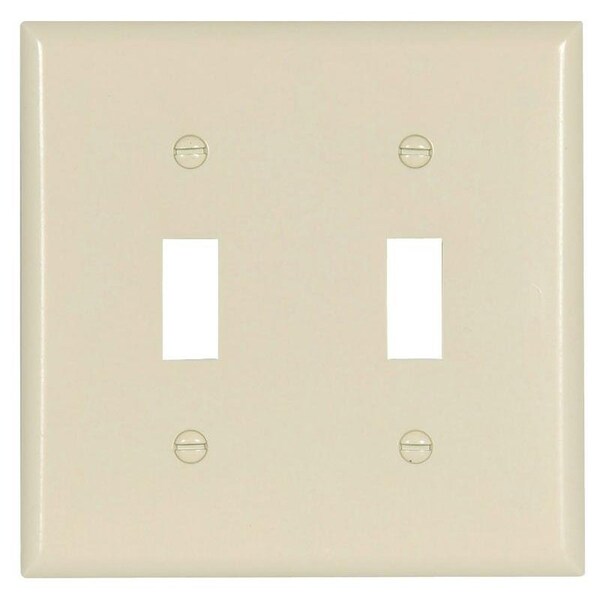 Eaton Wiring Devices Wallplate, 412 in L, 4916 in W, 2 Gang, Thermoset, Light Almond, HighGloss - 2139LA-BOX