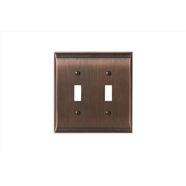 Amerock 2 Toggle Wall Plates, Number of Gangs: 2 Zinc, Oil Rubbed Bronze Finish - BP36501ORB