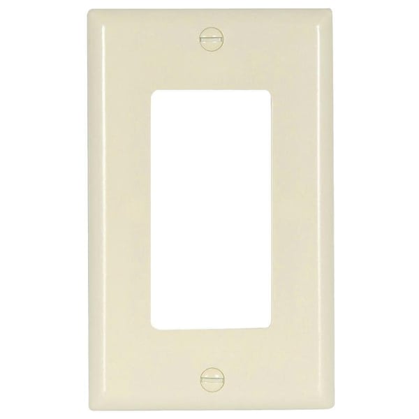 Eaton Wiring Devices Wallplate, 412 in L, 234 in W, 1 Gang, Thermoset, Light Almond, HighGloss - 2151LA-BOX