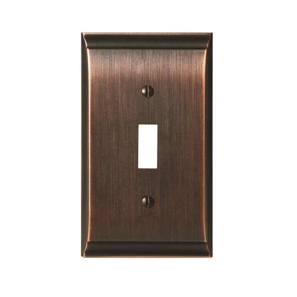 Amerock Candler 1 Toggle Wall Plates, Number of Gangs: 1 Zinc, Oil Rubbed Bronze Finish - BP36500ORB