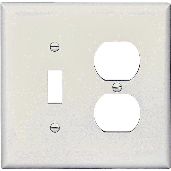 Eaton Wiring Devices Combination Wallplate, 478 in L, 41516 in W, 2 Gang, Polycarbonate, White - PJ18W