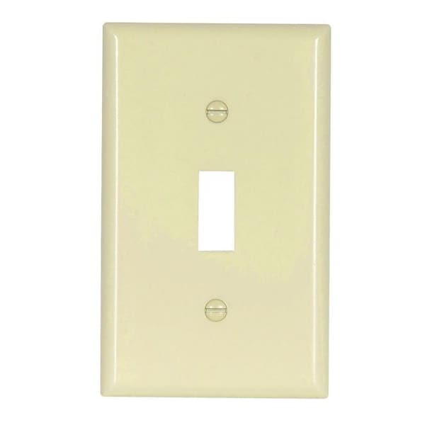 Eaton Wiring Devices Wallplate, 412 in L, 234 in W, 1 Gang, Thermoset, Light Almond, HighGloss - 2134LA-BOX