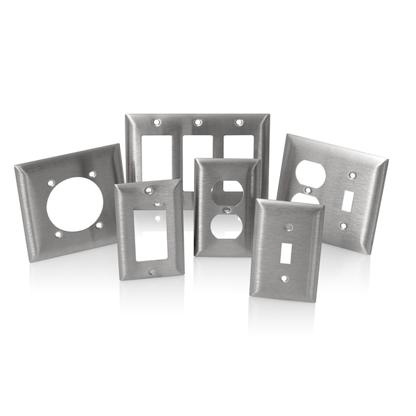 Leviton WALLPLATES SS 1G MIDSIZE DUPL WP C-SERIES 302/304 - SSJ8-C40