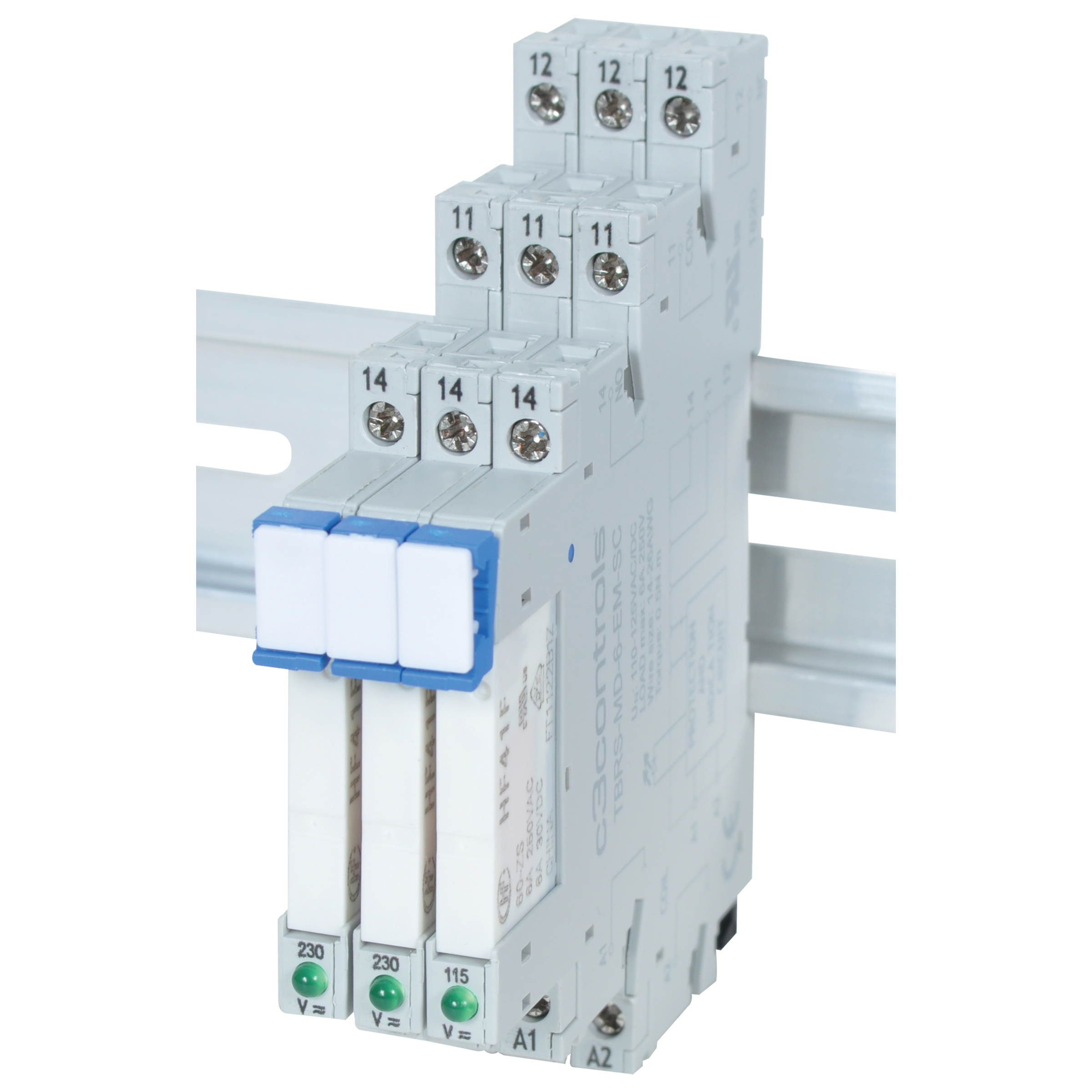 C3Controls Terminal Block Relay, 110-125V AC/DC, 6A, Single Pole Double Throw, Screw Terminal - TBR-MD-6-1P-SC