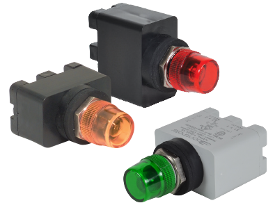 C3Controls 16mm Indicating Light, Full Voltage, 12V AC/DC, LED White, Clear Lens, w/IP20 Guard - MFVL12LW-MPLLCR-IP20